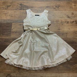 Girl Girls gold formal dress 10 wedding party evening girls dress 10